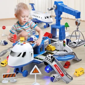 Deformation Music Simulation Track Inertia Toy Aircraft Large Size Passenger Plane Kids Airliner Toy Car for Children's Gift