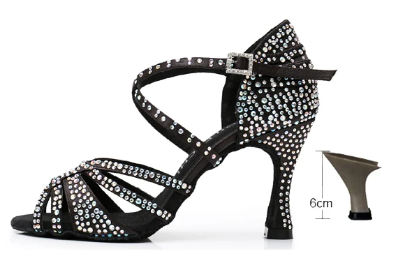 DILEECHI Latin Dance Shoes Women Big Small Rhinestone Salsa Party Wedding Ballroom Dancing Shoes Bronze Black Cuba high heel 9cm 22 DILEECHI Latin Dance Shoes Women Big Small Rhinestone Salsa Party Wedding Ballroom Dancing Shoes Bronze Black Cuba high heel 9cm - Image 12