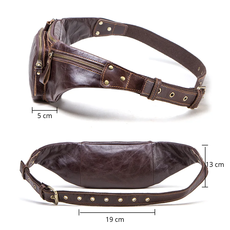 Cow Leather Men Waist Bag Casual Small Fanny Pack Male Waist Pack For Cell Phone And Credit Cards Travel Chest Bag 28 Cow Leather Men Waist Bag Casual Small Fanny Pack Male Waist Pack For Cell Phone And Credit Cards Travel Chest Bag - Image 3