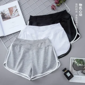 Maternity Sports Shorts for Pregnant Women High Waist  Pants  Clothes Straight Trouser Pregnancy Clothing