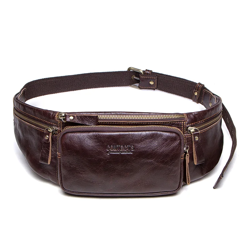 Cow Leather Men Waist Bag Casual Small Fanny Pack Male Waist Pack For Cell Phone And Credit Cards Travel Chest Bag 33 Cow Leather Men Waist Bag Casual Small Fanny Pack Male Waist Pack For Cell Phone And Credit Cards Travel Chest Bag - Image 8