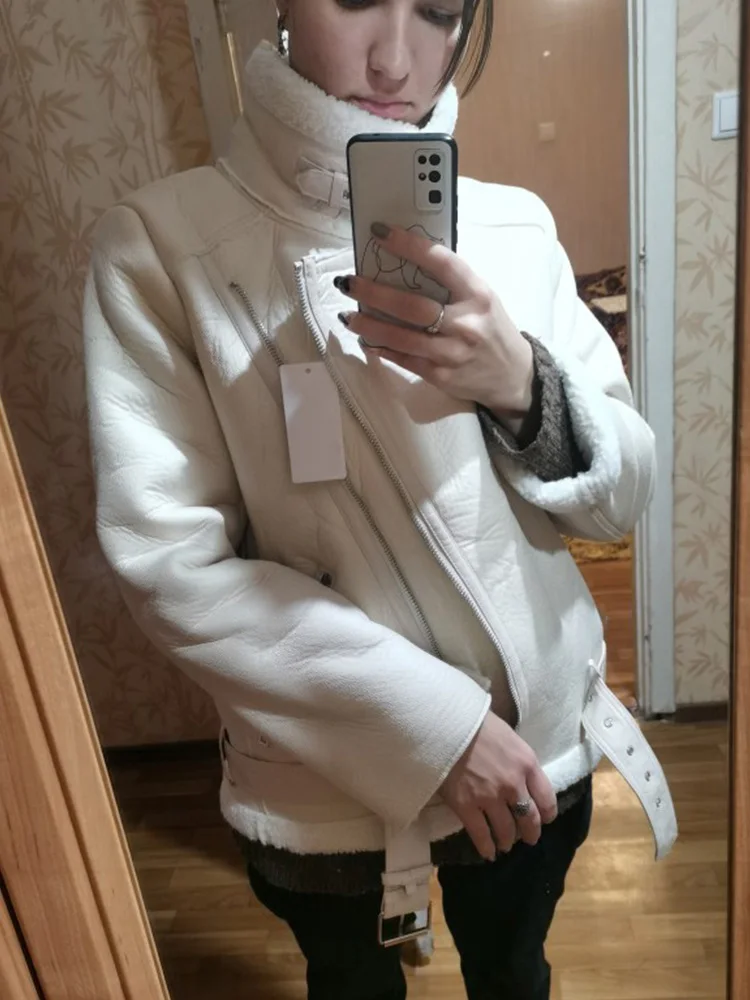 Winter Coats Women Thickness Faux Leather Fur Sheepskin Female Fur Leather Jacket 18 Winter Coats Women Thickness Faux Leather Fur Sheepskin Female Fur Leather Jacket - Image 4