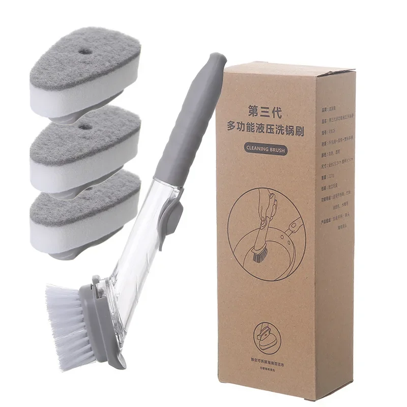 2-in-1 Soap Dispensing Dish Brush with Long Handle and Interchangeable Sponge 17 2-in-1 Soap Dispensing Dish Brush with Long Handle and Interchangeable Sponge - Image 7