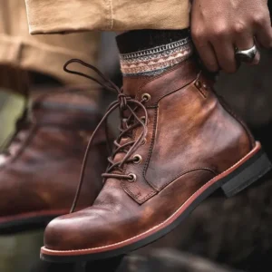 Men's Retro Zipper Ankle Boots (Microfiber Moto Work Boots)