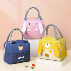 Insulated Thermal Canvas Lunch Bag with Leakproof Aluminum Foil Lining