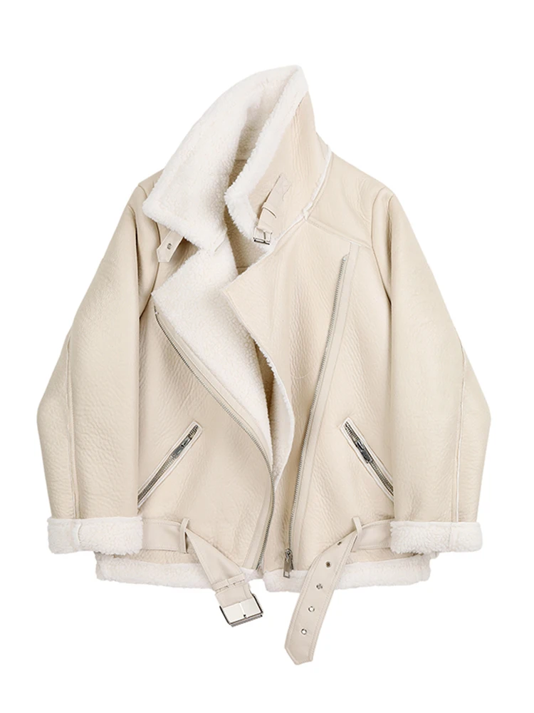 Winter Coats Women Thickness Faux Leather Fur Sheepskin Female Fur Leather Jacket 23 Winter Coats Women Thickness Faux Leather Fur Sheepskin Female Fur Leather Jacket - Image 9