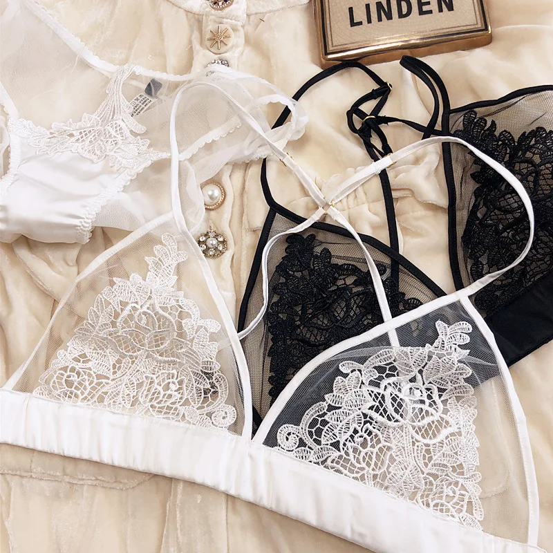 Women's Seamless Embroidered Lace Triangle Cup Bra and Brief Set 20 Women's Seamless Embroidered Lace Triangle Cup Bra and Brief Set - Image 6