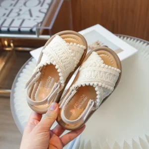 Girls Summer Beach Shoes Ethnic Style Kids Casual Sandals Soft Sole Fashion Children Retro Princess Shoes