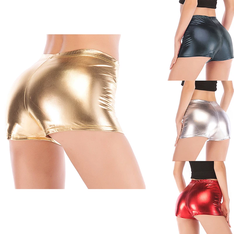 Women Silver Metallic Yoga Shorts Rave Booty Shorts Mid Waist Cheer Shorts PU Shiny Yoga Shorts Femme 17 Women Silver Metallic Yoga Shorts Rave Booty Shorts Mid Waist Cheer Shorts PU Shiny Yoga Shorts Femme