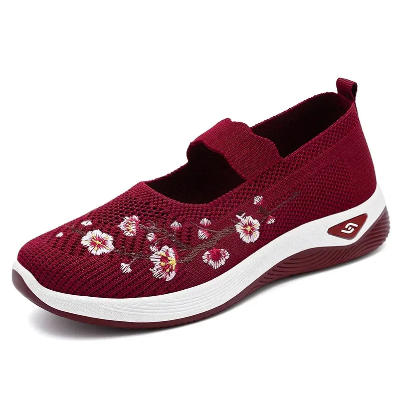 Sneakers Non-slipSoft Sole Mom Summer Breathable Mesh Embroidery Casual Shoes for Women Comfort Lightweight Flat Sneakers Women 22 Sneakers Non-slipSoft Sole Mom Summer Breathable Mesh Embroidery Casual Shoes for Women Comfort Lightweight Flat Sneakers Women - Image 5