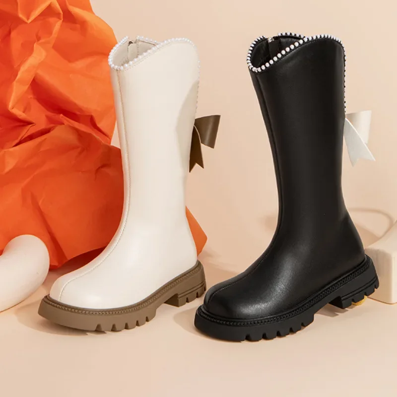 Long Boots for Girls and Children Winter Long Leather Boots Princess Foreign Girls Plus Cashmere Shoes 21 Long Boots for Girls and Children Winter Long Leather Boots Princess Foreign Girls Plus Cashmere Shoes - Image 2