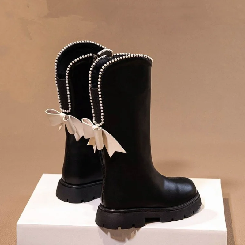 Long Boots for Girls and Children Winter Long Leather Boots Princess Foreign Girls Plus Cashmere Shoes 25 Long Boots for Girls and Children Winter Long Leather Boots Princess Foreign Girls Plus Cashmere Shoes - Image 6