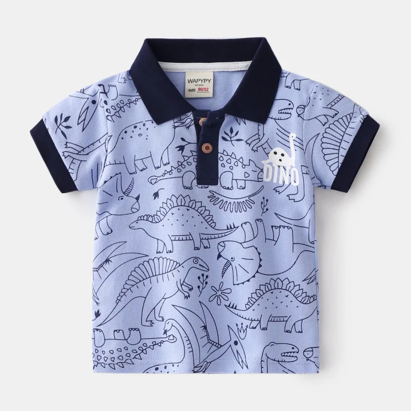 Formal Polo Shirts for Kids Polos Boy Toddler Clothes Party White Dinosaur Gentleman Shirt Summer Tops 2/4/6/7 Years 19 Formal Polo Shirts for Kids Polos Boy Toddler Clothes Party White Dinosaur Gentleman Shirt Summer Tops 2/4/6/7 Years - Image 17