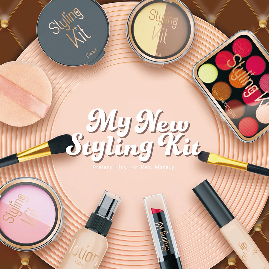 Pretend Fake Makeup Set for Toddler Girl Beauty Toy Simulation Not Real Cosmetics Eye Shadow Palette Lipstick Applicator Kid Toy 6 Pretend Fake Makeup Set for Toddler Girl Beauty Toy Simulation Not Real Cosmetics Eye Shadow Palette Lipstick Applicator Kid Toy - Image 3