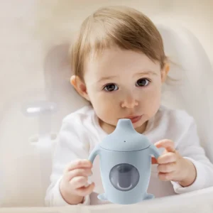 Color Kdis Baby Cup Toddler Dining Cup Baby Silicone Transparent Water Bottle With Handle Milk Cups For Toddlers Baby Stuff