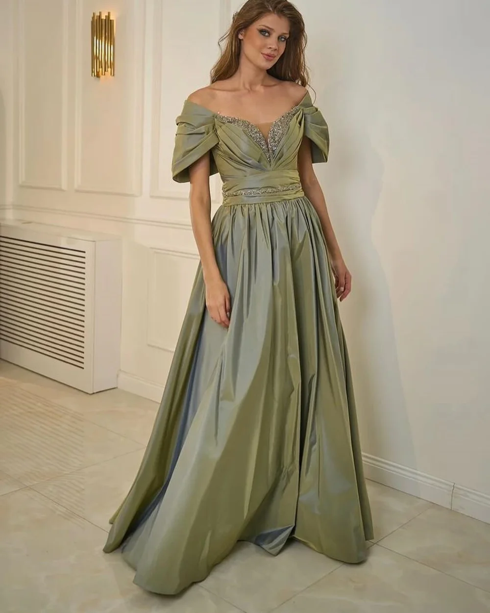 CustomizedSimple Pleat Sequined A-line Off-the-shoulder Long Dresses Homecoming Dresses Chinese Style Exquisite Classic High Qua 9 CustomizedSimple Pleat Sequined A-line Off-the-shoulder Long Dresses Homecoming Dresses Chinese Style Exquisite Classic High Qua