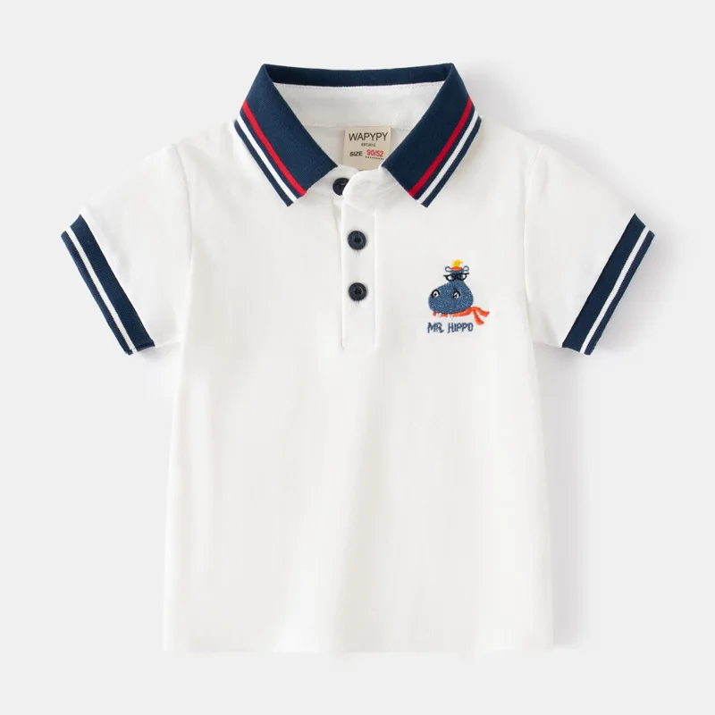Formal Polo Shirts for Kids Polos Boy Toddler Clothes Party White Dinosaur Gentleman Shirt Summer Tops 2/4/6/7 Years 10 Formal Polo Shirts for Kids Polos Boy Toddler Clothes Party White Dinosaur Gentleman Shirt Summer Tops 2/4/6/7 Years - Image 8