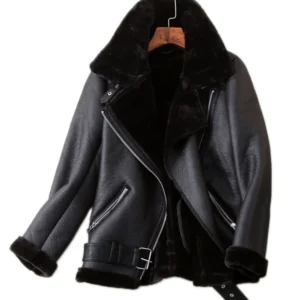 Winter Coats Women Thickness Faux Leather Fur Sheepskin Female Fur Leather Jacket