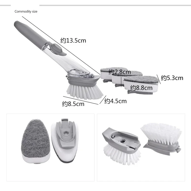2-in-1 Soap Dispensing Dish Brush with Long Handle and Interchangeable Sponge 16 2-in-1 Soap Dispensing Dish Brush with Long Handle and Interchangeable Sponge - Image 6