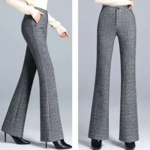 bottomed pants for women in winter woolen pants with high waist thickened wide legs loose clothes