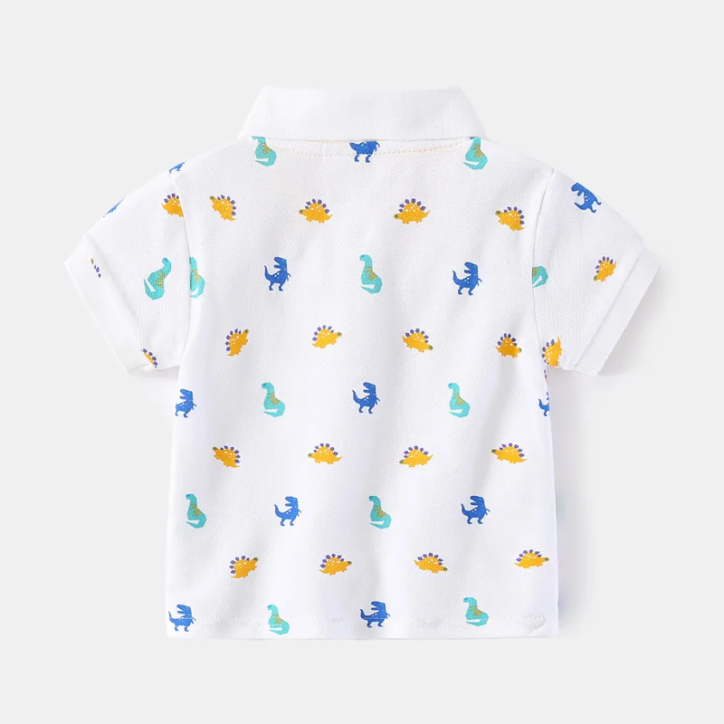 Formal Polo Shirts for Kids Polos Boy Toddler Clothes Party White Dinosaur Gentleman Shirt Summer Tops 2/4/6/7 Years 6 Formal Polo Shirts for Kids Polos Boy Toddler Clothes Party White Dinosaur Gentleman Shirt Summer Tops 2/4/6/7 Years - Image 4