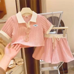 Baby Girls Cute Sweet Clothes Set Kids Casual Short Sleeve Top Pant Outfit Summer Children Comforts Fashion Sportswear 2-10Y