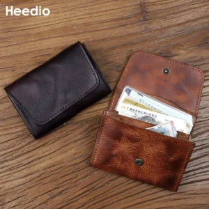 Vintage Genuine Leather Wallet For Men Male Cowhide Short Small Men's Purse Card Holder Case Money Bag Man With Coin Pocket