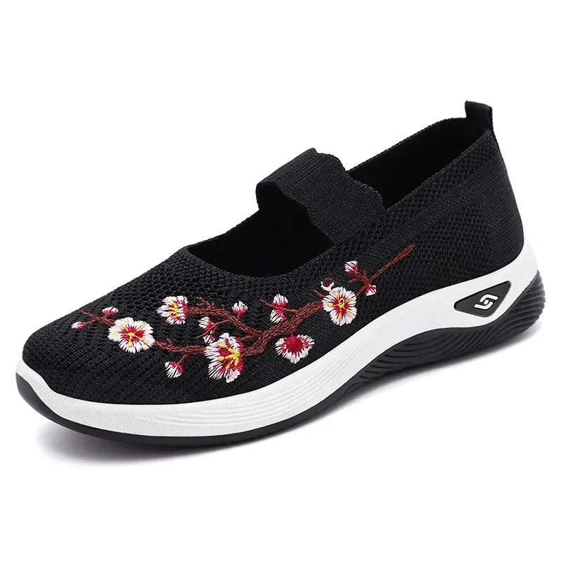 Sneakers Non-slipSoft Sole Mom Summer Breathable Mesh Embroidery Casual Shoes for Women Comfort Lightweight Flat Sneakers Women 23 Sneakers Non-slipSoft Sole Mom Summer Breathable Mesh Embroidery Casual Shoes for Women Comfort Lightweight Flat Sneakers Women - Image 6