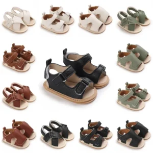 Summer Baby Shoes Open Toe Preschool Sandals Soft Sole Anti slip First Walkers Baby Solid Color Hollow Beach Shoes
