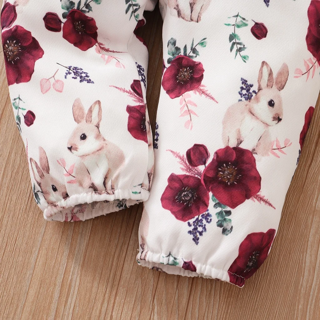 0-18Months Baby Girl Clothes Set Red Color Long Sleevs Bodysuit + Flower Strap Pants 2PCS Infant Girl Clothing Suit 5 0-18Months Baby Girl Clothes Set Red Color Long Sleevs Bodysuit + Flower Strap Pants 2PCS Infant Girl Clothing Suit - Image 5