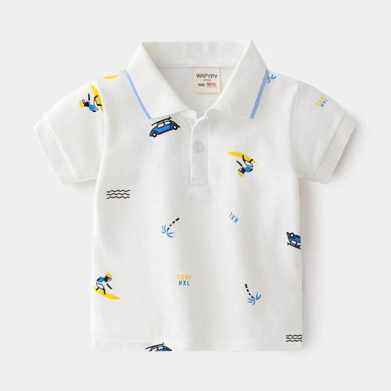 Formal Polo Shirts for Kids Polos Boy Toddler Clothes Party White Dinosaur Gentleman Shirt Summer Tops 2/4/6/7 Years 16 Formal Polo Shirts for Kids Polos Boy Toddler Clothes Party White Dinosaur Gentleman Shirt Summer Tops 2/4/6/7 Years - Image 14