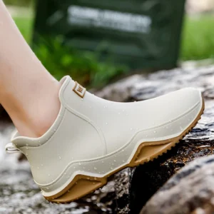 Fashion Couple's Outdoor Rain Boots Men High Top Hiking Fishing Water Shoes Anti-slip Chef Work Ankle Boots Waterproof Shoes