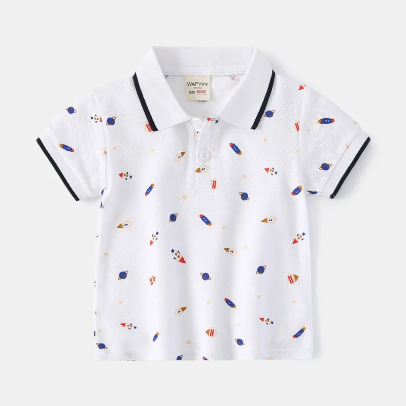 Formal Polo Shirts for Kids Polos Boy Toddler Clothes Party White Dinosaur Gentleman Shirt Summer Tops 2/4/6/7 Years 22 Formal Polo Shirts for Kids Polos Boy Toddler Clothes Party White Dinosaur Gentleman Shirt Summer Tops 2/4/6/7 Years - Image 20
