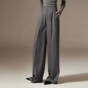 High Waist Wide Leg Pants Draping Effect Tight Waist Long Pants High-Looking Slide Suit or Women