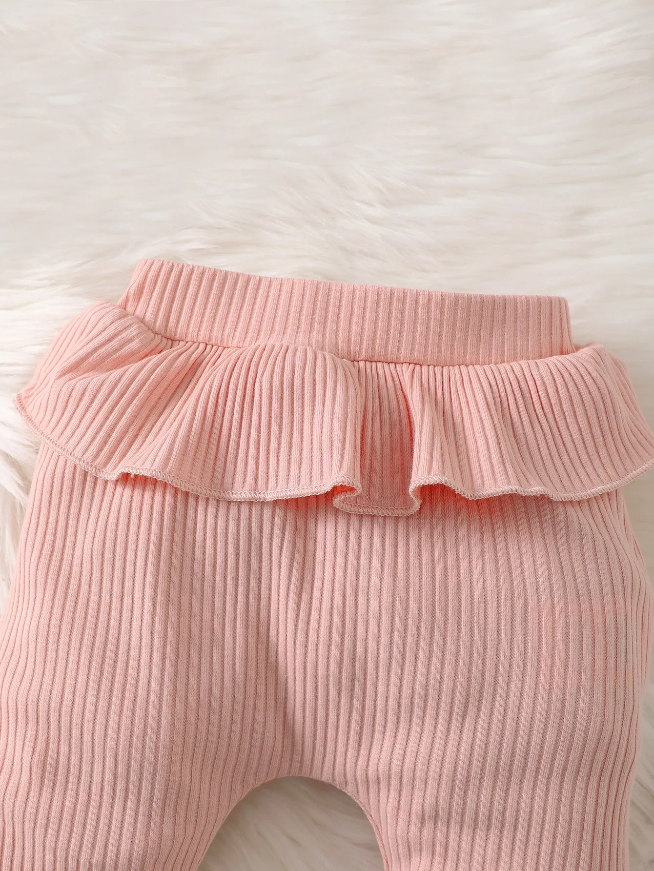 Spring And Autumn Baby Girl Ruffle Trim Bodysuit & Pants & Headband 6 Spring And Autumn Baby Girl Ruffle Trim Bodysuit & Pants & Headband - Image 5