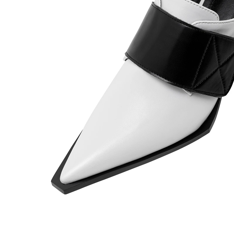 Pointed thick high heeled sheepskin insole, large size women's shoes, fashion shoes, single shoes 26 Pointed thick high heeled sheepskin insole, large size women's shoes, fashion shoes, single shoes - Image 6