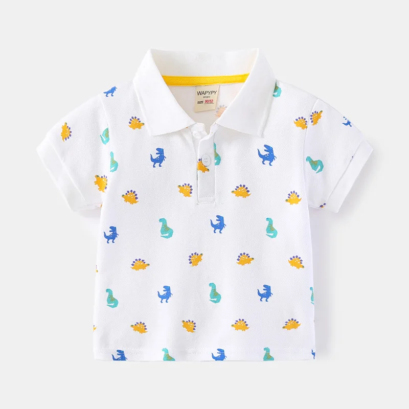 Formal Polo Shirts for Kids Polos Boy Toddler Clothes Party White Dinosaur Gentleman Shirt Summer Tops 2/4/6/7 Years 4 Formal Polo Shirts for Kids Polos Boy Toddler Clothes Party White Dinosaur Gentleman Shirt Summer Tops 2/4/6/7 Years - Image 2
