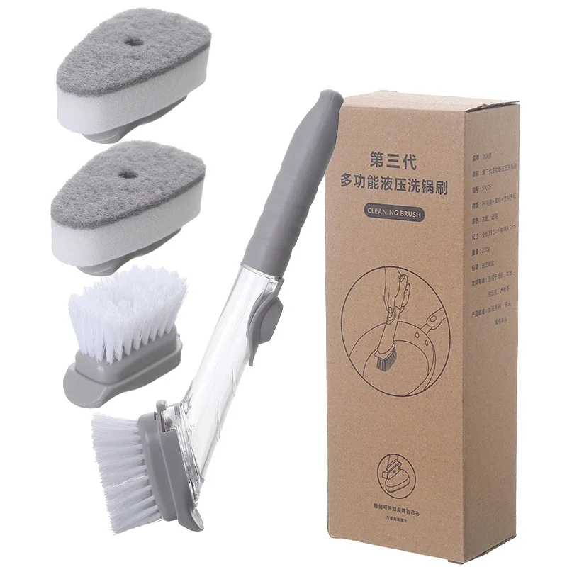 2-in-1 Soap Dispensing Dish Brush with Long Handle and Interchangeable Sponge 18 2-in-1 Soap Dispensing Dish Brush with Long Handle and Interchangeable Sponge - Image 8