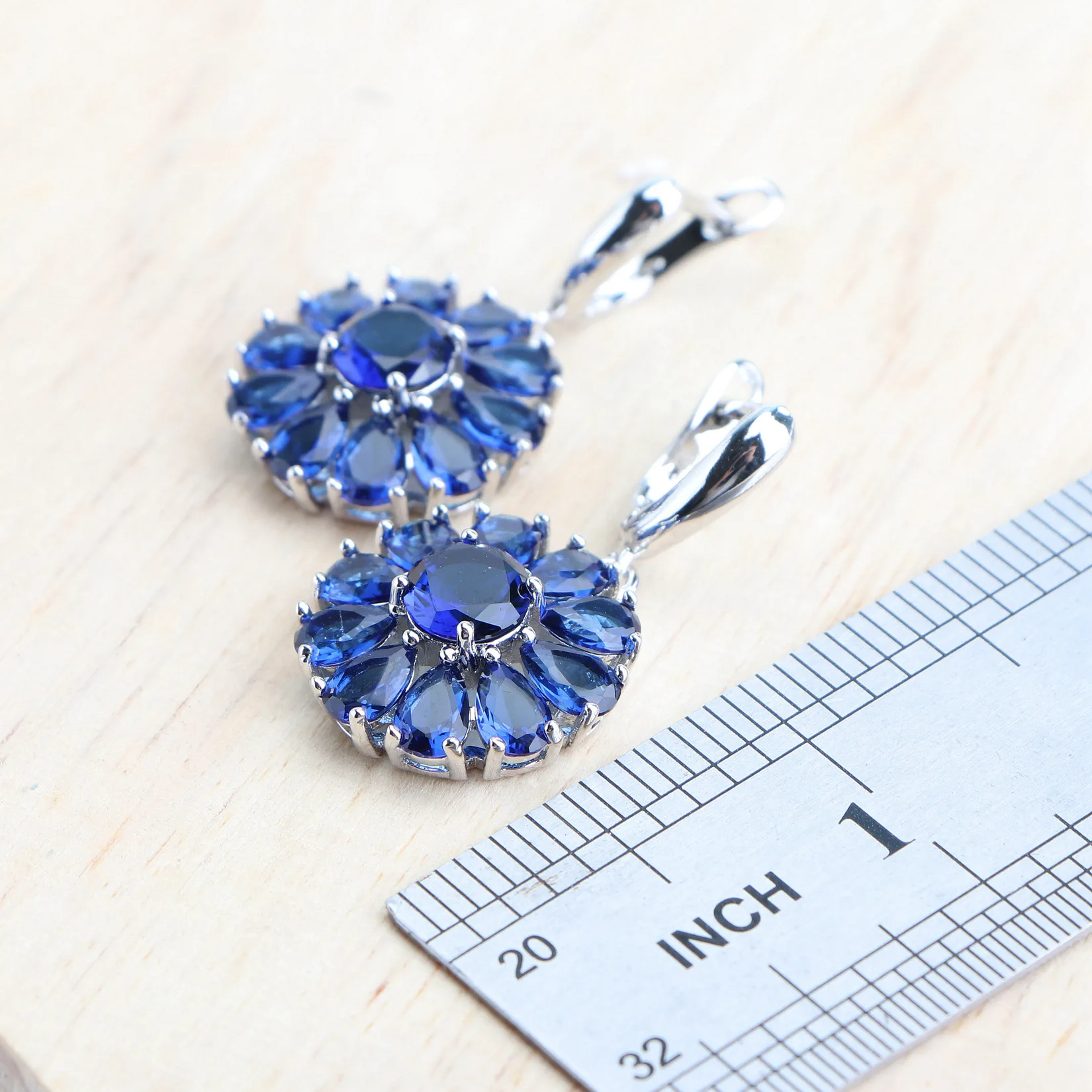 925 Silver Jewelry Sets For Women Wedding Blue Zircon Earrings Rings Charm Bracelets Pendant Necklace Bridal Jewelry Ladies Set 11 925 Silver Jewelry Sets For Women Wedding Blue Zircon Earrings Rings Charm Bracelets Pendant Necklace Bridal Jewelry Ladies Set - Image 5