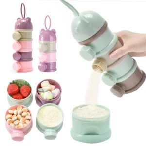 3/4 Layer Large Capacity Baby Milk Powder Box Portable Toddle Food Individual Storage Box Multi Open Snack Container