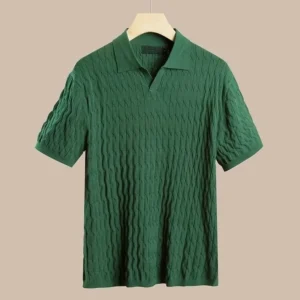 Men Short Sleeve Polo t-Shirts Slim Fit Knitted Polo Shirts Man Breathable Business Casual Tops  Comfortable t Shirt Man Clothes