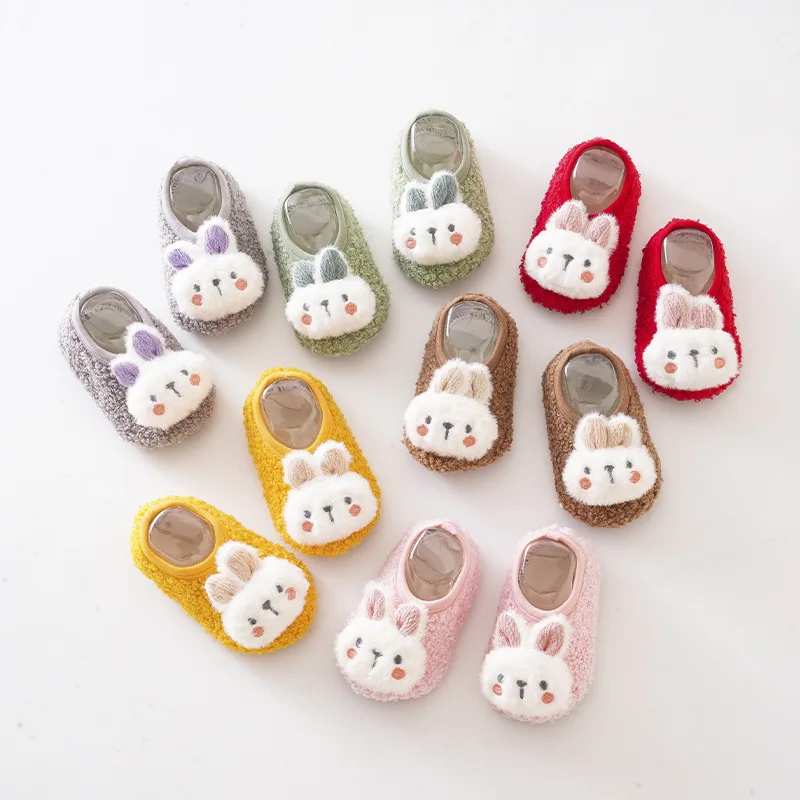 Cartoon Rabbit Baby Floor Socks Kids Plush Slippers Toddler Warm Shoes Children Soft Non-slip Prewalkers Indoor Home Slippers 13 Cartoon Rabbit Baby Floor Socks Kids Plush Slippers Toddler Warm Shoes Children Soft Non-slip Prewalkers Indoor Home Slippers - Image 2