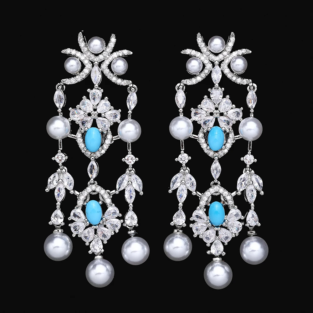4-Piece Simulated Pearl Bridal Jewelry Set for Women (Necklace, Earrings, Ring, Bracelet) 13 4-Piece Simulated Pearl Bridal Jewelry Set for Women (Necklace, Earrings, Ring, Bracelet) - Image 4