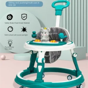 Multi-Function Folding Baby Walker with 8-Gear Height Adjustment