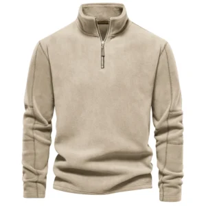 Men's Fleece Half-Zip Sweatshirt with Standing Collar