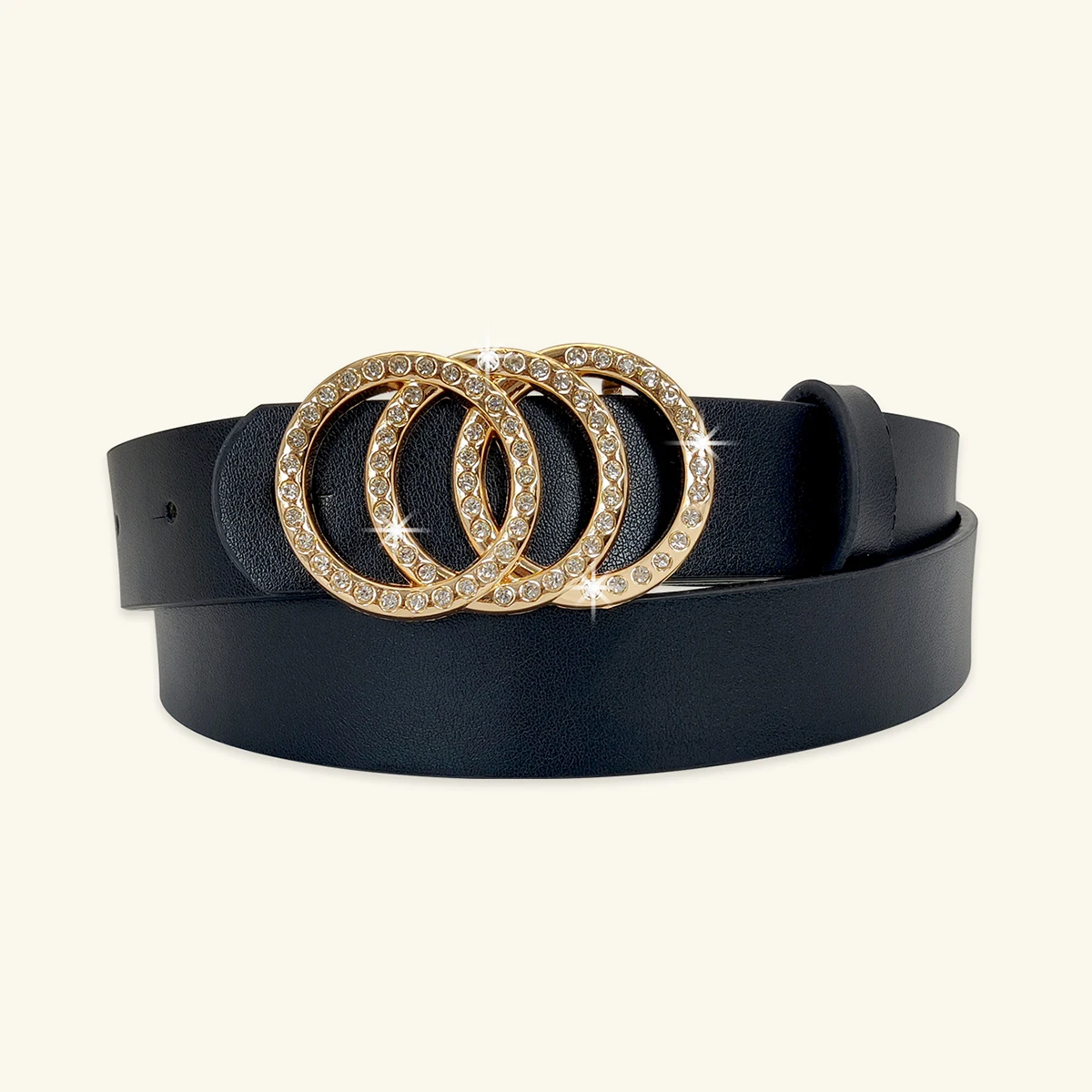 Luxury PU Leather Designer Waistband with three ring alloy buckle decoration Belts for women's trendy and versatile belt 16 Luxury PU Leather Designer Waistband with three ring alloy buckle decoration Belts for women's trendy and versatile belt - Image 5