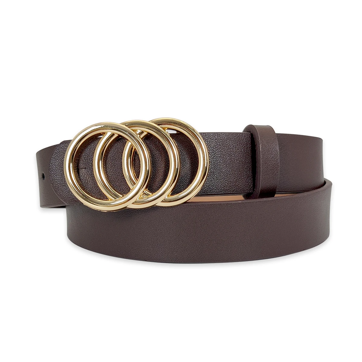 Luxury PU Leather Designer Waistband with three ring alloy buckle decoration Belts for women's trendy and versatile belt 23 Luxury PU Leather Designer Waistband with three ring alloy buckle decoration Belts for women's trendy and versatile belt - Image 12