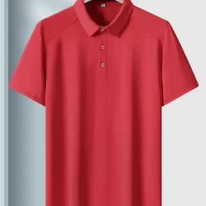 Men's Polo Shirt Nylon Spandex Quick Dry Ice Silk Gym Sports Jogging Polo Shirts Red Jersey Golf Shirt 6xl 7xl 8xl