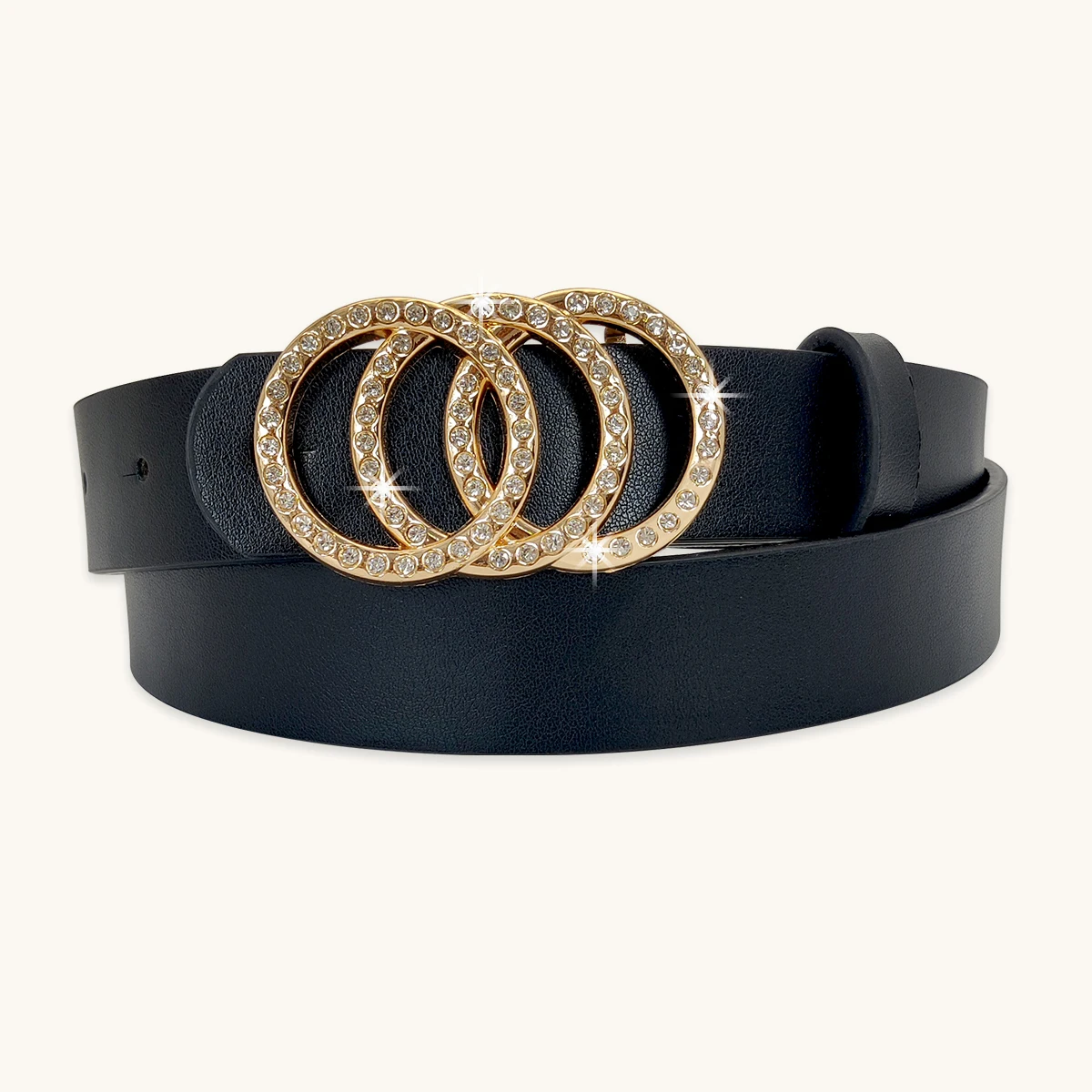 Luxury PU Leather Designer Waistband with three ring alloy buckle decoration Belts for women's trendy and versatile belt 18 Luxury PU Leather Designer Waistband with three ring alloy buckle decoration Belts for women's trendy and versatile belt - Image 7