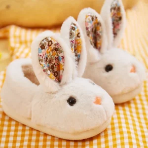 Toddler & Girls' Faux Fur Anti-Slip Cotton Winter Slippers
